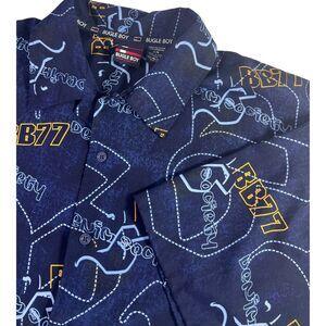 Bugle Boy Vintage Men's Short‎ Sleeve L Shirt Graphic Denim Society StreetWear